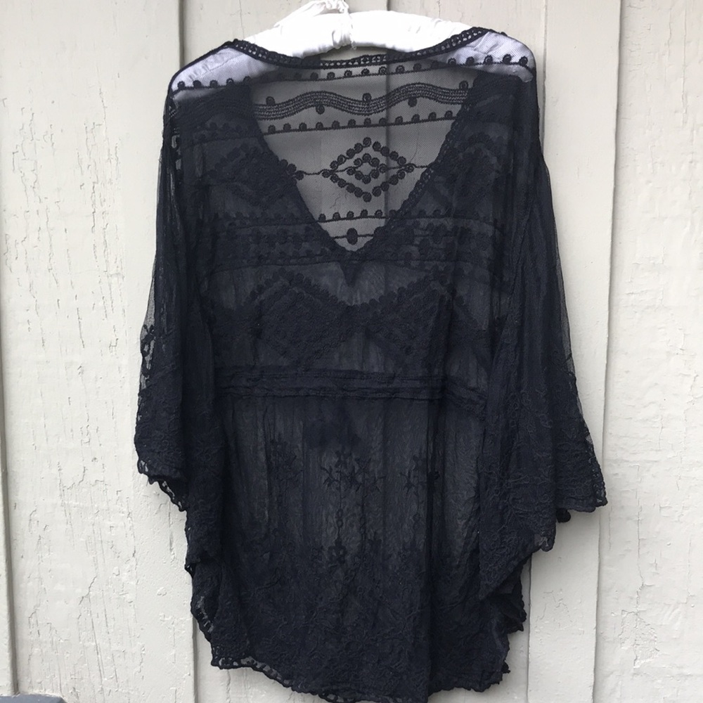 New! Black Lace Kimono - Picture 7 of 8